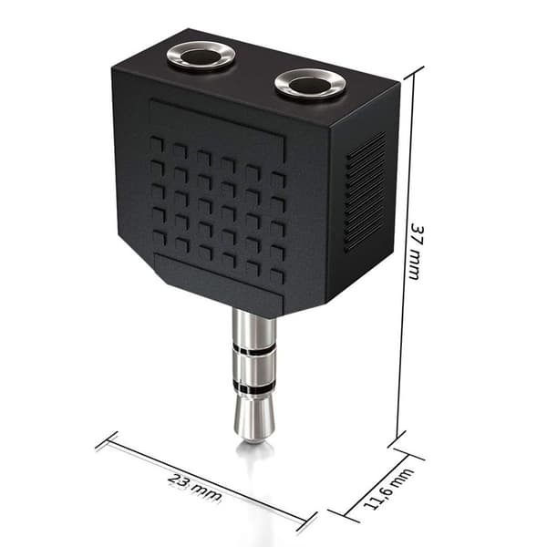 3,5 mm hovedtelefon splitter Y (2-pak) | 1 han til 2 hunner
