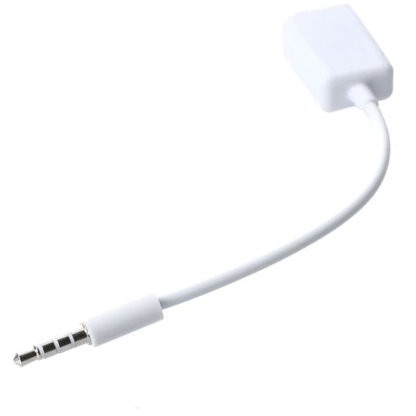 Bil MP3 3,5 mm Han AUX Lydstik USB 2.0 Kabel Konverteringsledning Hvid