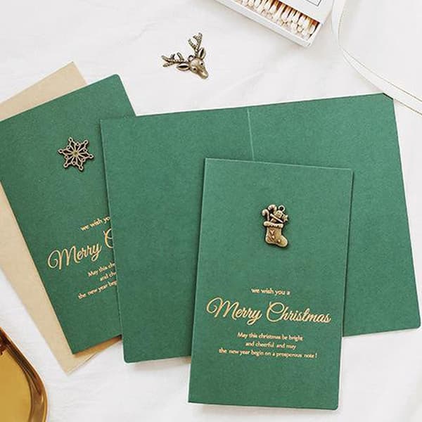 10 Set Creative Retro Metal Special Paper Hot Embossing Congratulations DXGHC