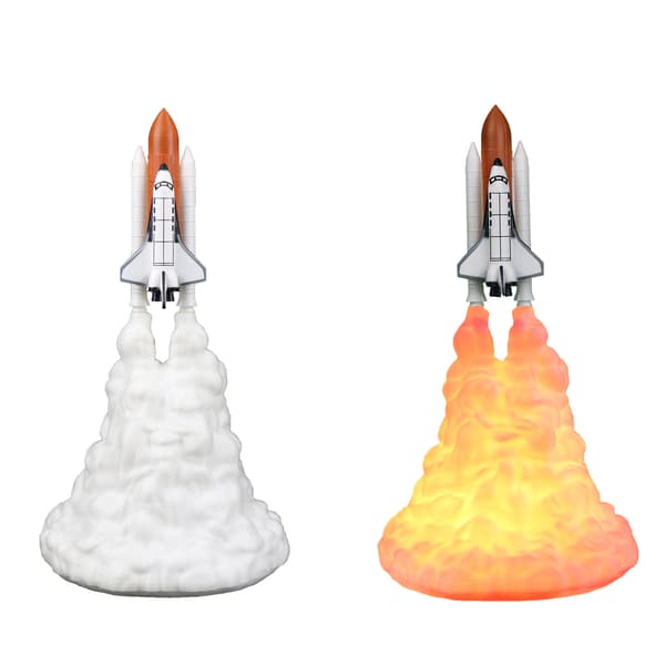 3D Dekorasjon Nattlampe, 3D-printet Rakett Romferge Lampe