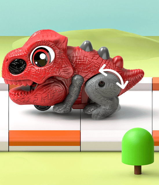 Rød dinosaurkatapultbil for barn