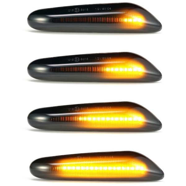2 stk. røgfarvede dynamiske LED-blinklys med flydende blinklys til MW E46 E90 E91 E92 E93 E60