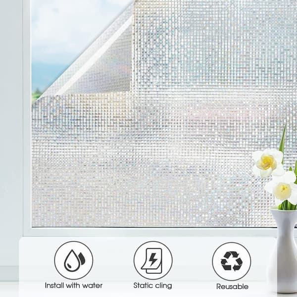 Rainbow Window Film Stained Glass: Translucent Mosaic Window Private