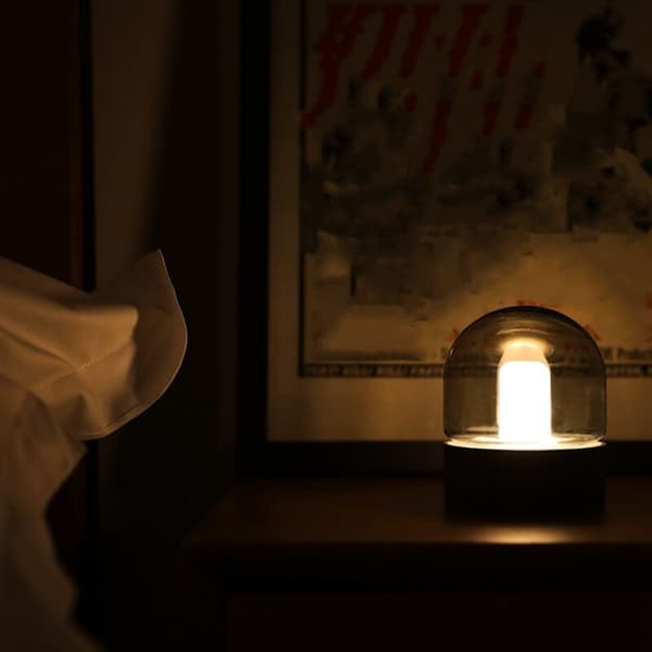 M1 Glassnattlampe Retro USB-Lading Pustelys LED-lys Egnet for soverom Røykgri