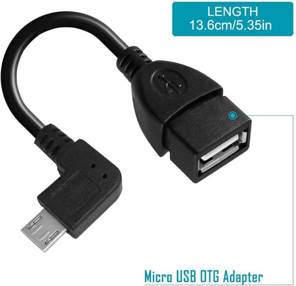 Adapterikaapelisarja Android-tableteille - Kulmikas Micro USB OTG