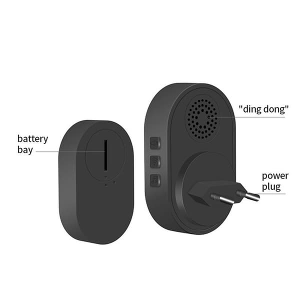 Doorbell 433 MHz Welcome Chime Door LED Light Flash Security Alarm EU Plug