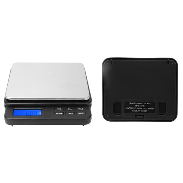 High Precision Mini Digital Kitchen Scale Electric Scale with Blue Backlit Display 1000g/0.01g Black