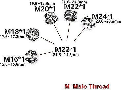 Sett med 2 solide metallkranadaptere for kjøkkenkran (m18 til M22) Ha