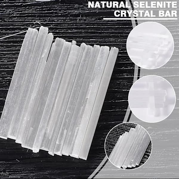 10 stk Naturlige Store Selenit Krystalstave / Pinde 5-6cm -- CrystalBY