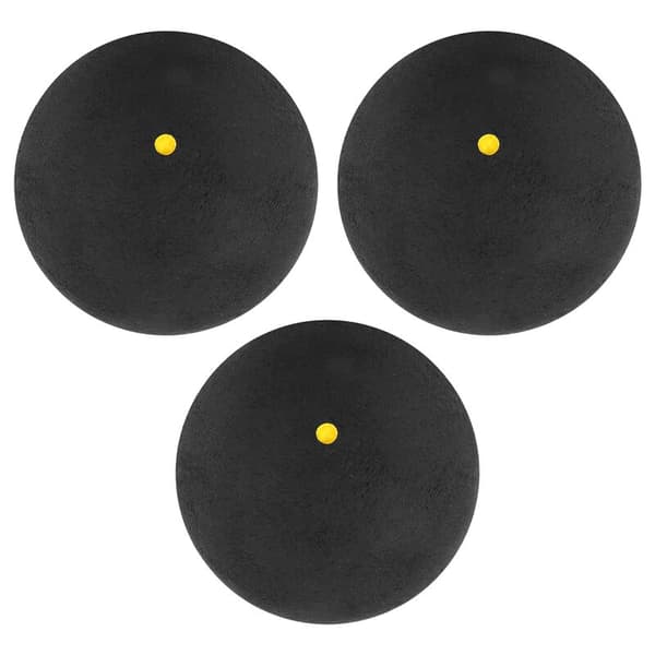 3 squashbolde med en prik, gule, lav hastighed, sport, gummibolde, professionelle spillere, konkurrence squash