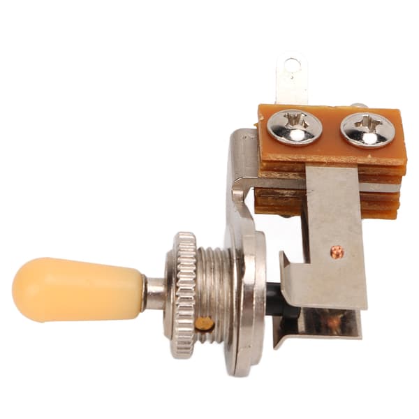 3-Way L-Shaped Toggle Switch Electric Guitar Pickup Selector Replacement Tone Control Parts Cream Yellow Cap