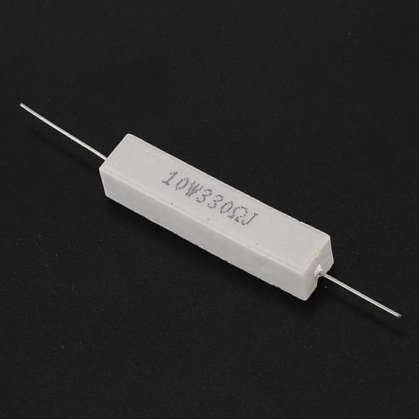 5 x 330 Ohm 5% 10W Watt Trådwound Keramiske Cementmodstande Hvide