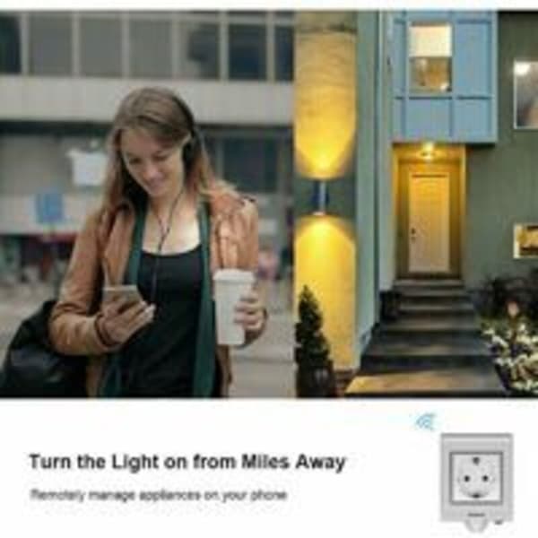 S55 TPE-FR 16A Smart Outdoor Socket, IP55 Waterproof WiFi Connected Power Outlet, Compatible with Android & iOS, Remote Control, Voice Control, Timer
