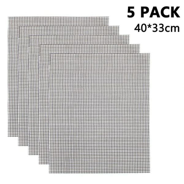 5-pack Mesh Grill Mats, Non-Stick BBQ Grill Mats, Heat Resistant