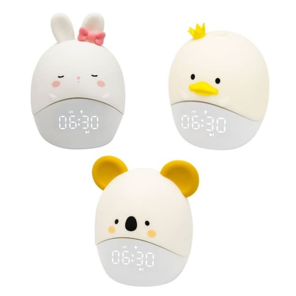 Cartoon Animal LED Smart Alarm Clock Bedside Lamp Mini Sleep Light (Koala Bear)
