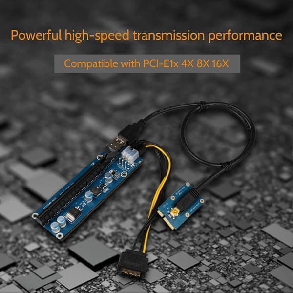 Mini Pcie Til Pcie X16 Grafikkort Udvidelseskort Riserkort Pci Express Forlængerkort Adapter Ex