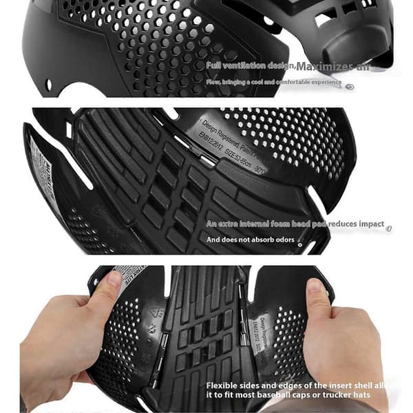 Breathable Bumper Hat Insert Protective Caps Insert Head Protection Baseball Hard Hat Inserts For Outdoor Sports Light Grey Light Grey