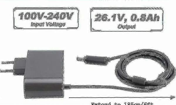 Oplader til V10 V11 V12 V15 Støvsuger Adapter Grå