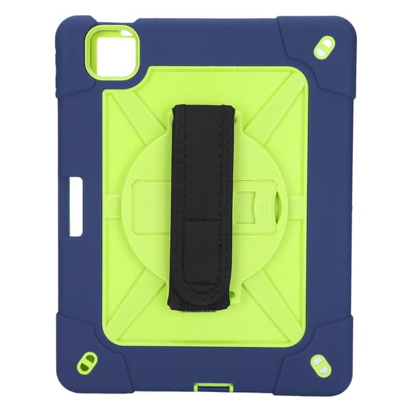 360 Degree Rotating Stand Tablet Protective Case Hand Shoulder Strap for Ipad Air4 10.9 Dark Blue