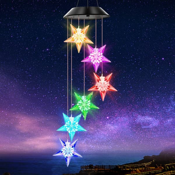 Solar Powered Color Changing Wind Chimes, Mom Gift