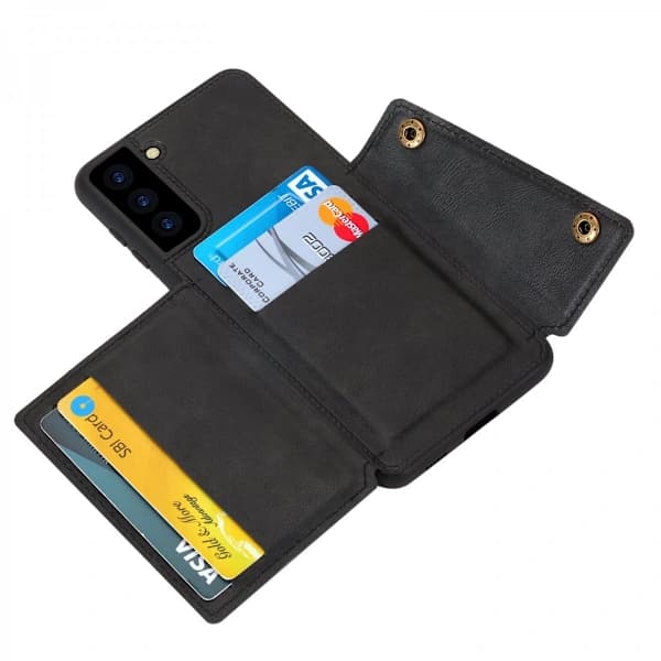 Galaxy S22, Mobilcover, Pung, Sort