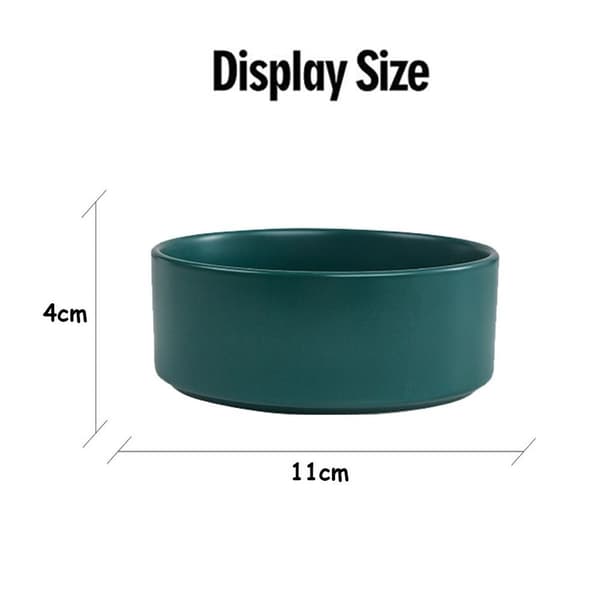 Ceramic Cat and Dog Bowl, Non-Slip Green Ceramic Bowl