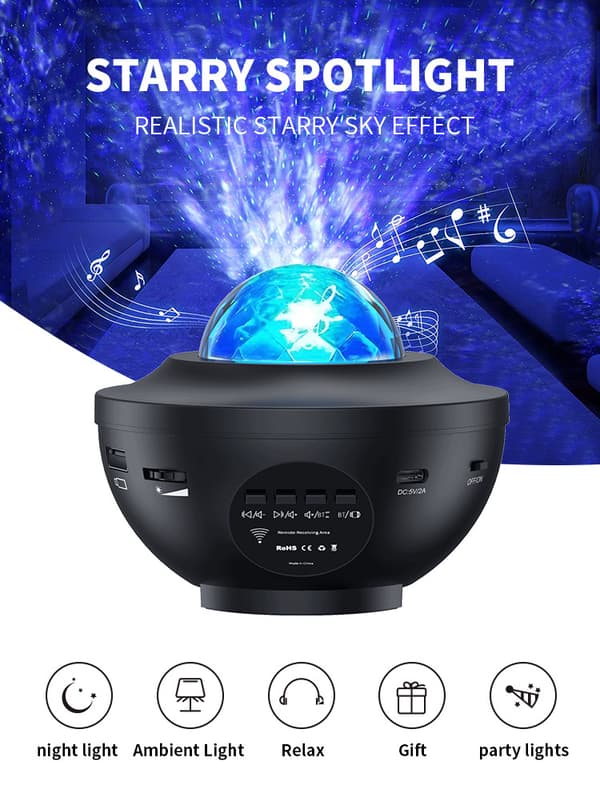 Natlampe Galaxy Stjerneprojektor - Skab en smuk stjernehimmel