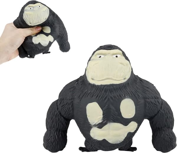 Puristuslelu, 12,5 cm pitkä gorillalelu on mukava koskettaa