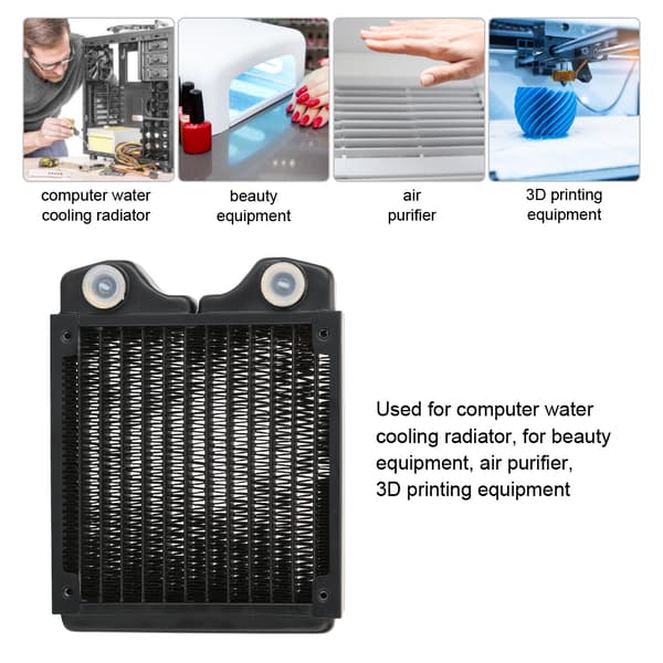 Gevind 12-rørs køleplade vandkølingsradiator til computer / skønhedsinstrument 120mm