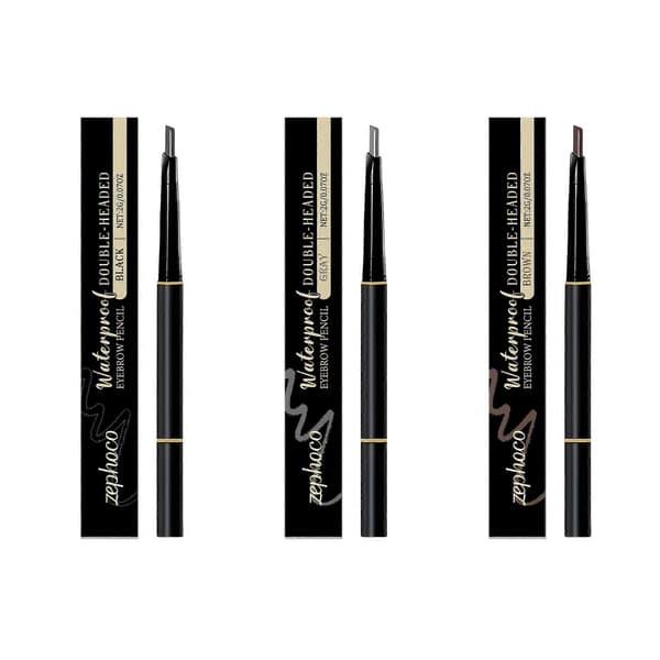Zephoco Brown Double-Headed Color-Developing Eyebrow Pencil Creates a Natural and Three-Dimensional Wild Eyebrow Brush with Smooth Strokes That Are Easy