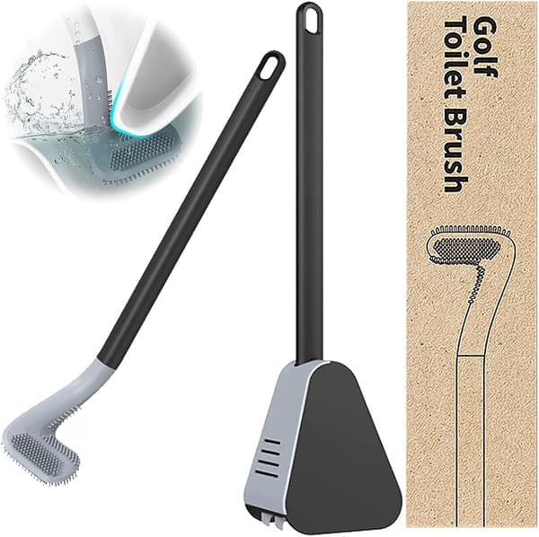 Golf-silikoninen WC-harja pitkällä varrella, seinäkiinnitteinen puhdistus-WC