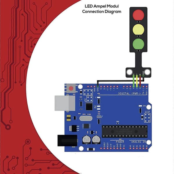 5x LED Trafikklysmodul Kreativ DIY Mini Trafikklys 3.3-5V Kompatibel med Arduino