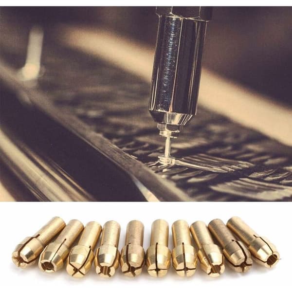 10pcs Collet 0.5-3.2mm Mini Brass Collets Electric Chucks Rotary Tool Accessories (Tail Diameter 4.3mm)