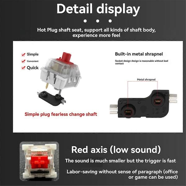 1-Button Mini Keypad 2.4G Wireless USB Mechanical Gaming Keyboard Hotkey Program for Gaming Office Work White