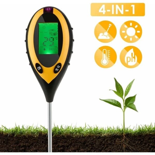 Soil Meter, Soil Tester, Moisture Meter, pH, Humidity, Light and
