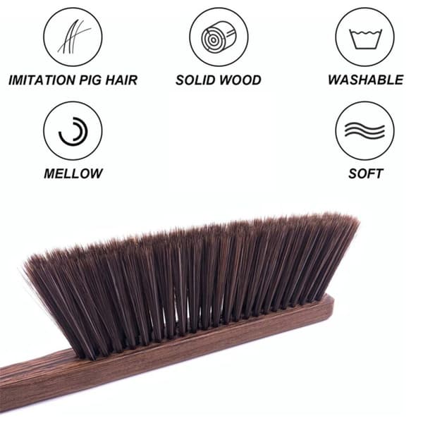 Handheld Cleaning Brushes - Soft Bristle Dust Brush for Cleaning Car/Bed/Sofa, Wooden Handle