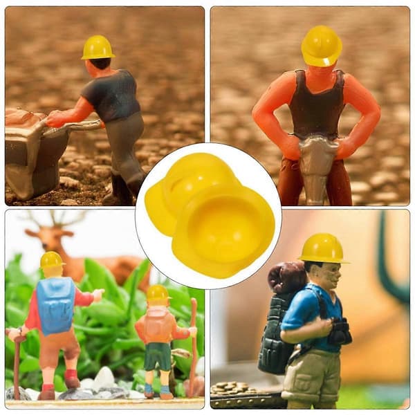 50 stk Mini Trafikkjegler med 50 stk Mini Hard Hatt