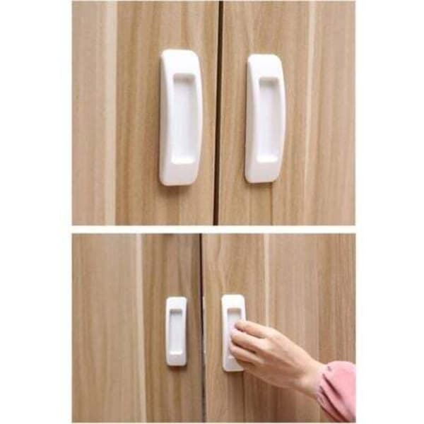 Self-adhesive Sliding Door Handle from Pieces - White, by DEBUNS