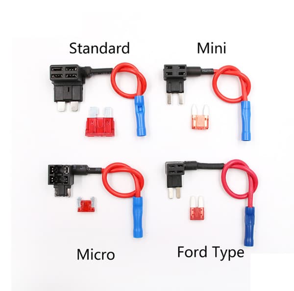 4 kpl pieniä lisäpiirien autosulakepidikkeitä, 12V 24V adapterilevysulakepidike ACS lisäpiirisulakeruuvi sulakkeella 20A
