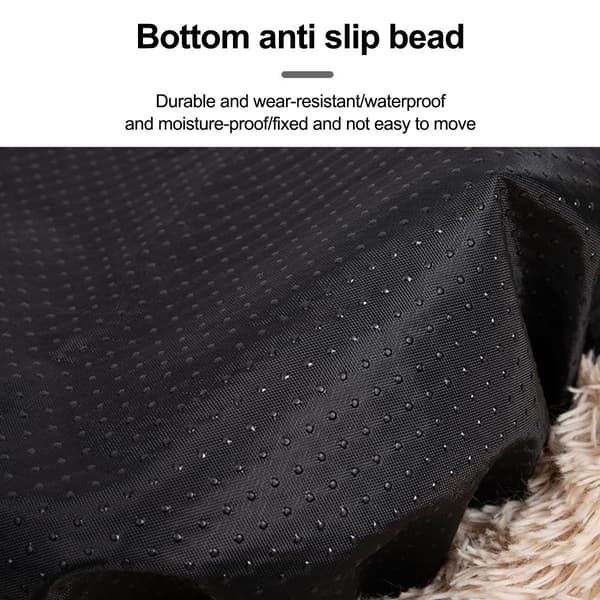 Blød kæledyrsseng Donut hundeseng til små hunde Rund hundeseng Khaki KLB