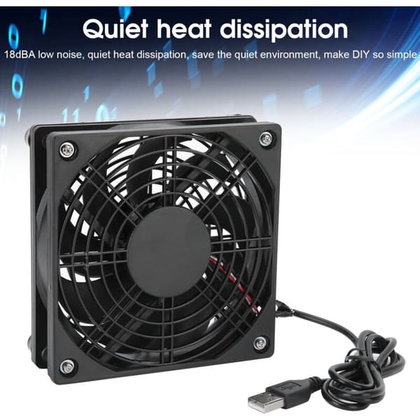 2 Ultra Stille USB Computer Ventilatorer, 5V 18dBA Lav Støj Køleventilator til PC, Router, Modem, TV Boks