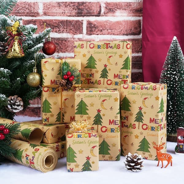 Presentpapper - Julpresentpapper - Julklappspapper - Presentpapper med figurer - 43 x 300cm - 1 Rulle