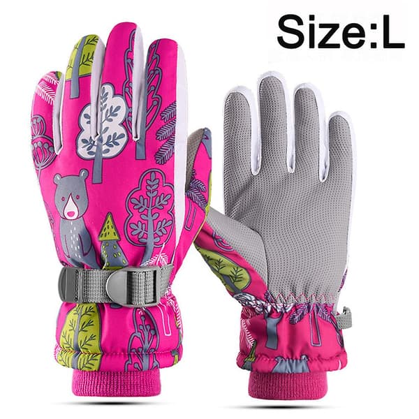 Varme Vinter Skihandsker til Børn, Trykte Splice-handsker L style1 L style1 L style1