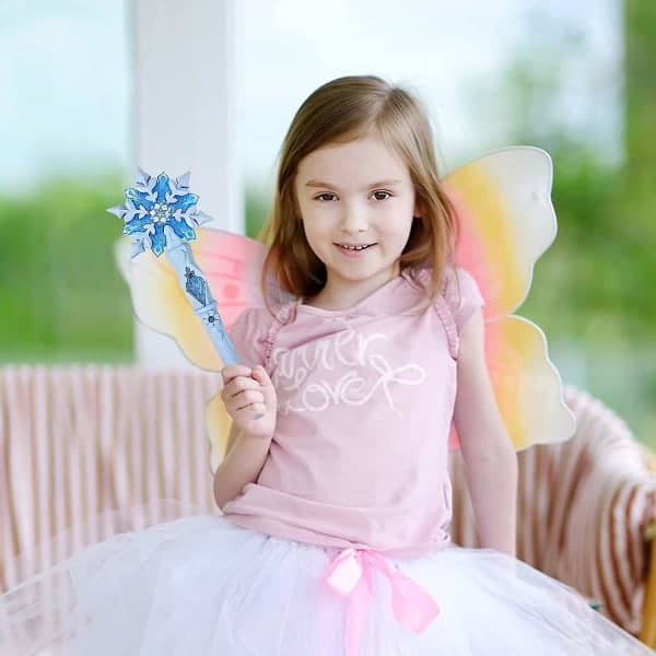 Lysende Frozen snefnugstav med lyd magisk legetøj 2 stykker - lager