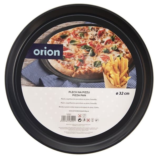 Rund pizzaplate med perforert bunn og non-stick belegg 341