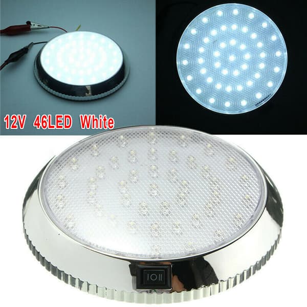 LED White Ceiling Light for RV, Caravan, Boat, Interior, Roof, Dome, 12V