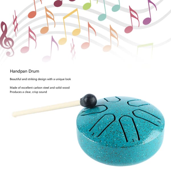Professional Mini 6-Tone Handpan Drum Percussion Instrument with Drumstick - GreenGreen
