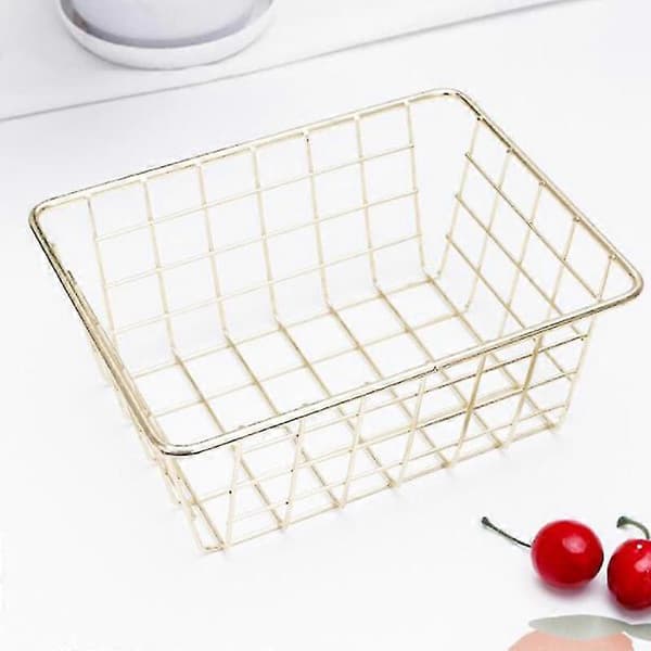 Wire Baskets, Gold 2-pack Wire Basket, Storage Organizing Craft Decor Kitchen (gold)
