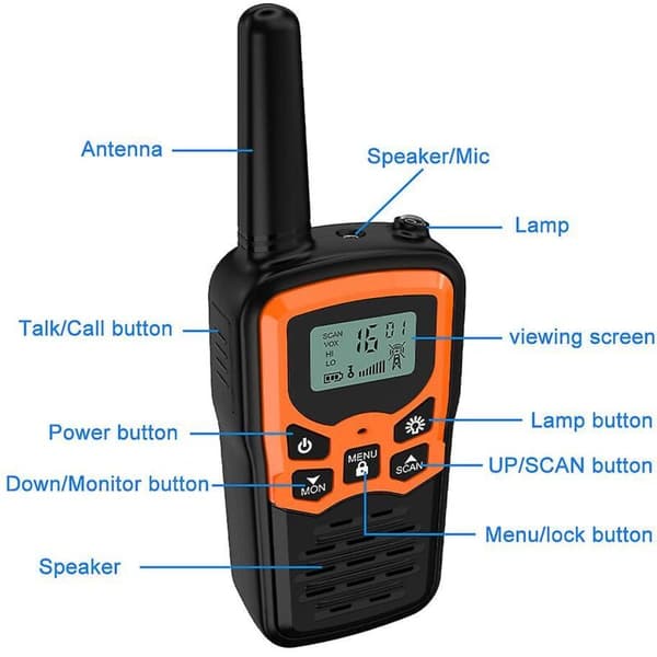Walkie Talkie Lång Räckvidd Walkie Talkie Vandring Camping Hem Walkie Talkie (2-pack Orange)
