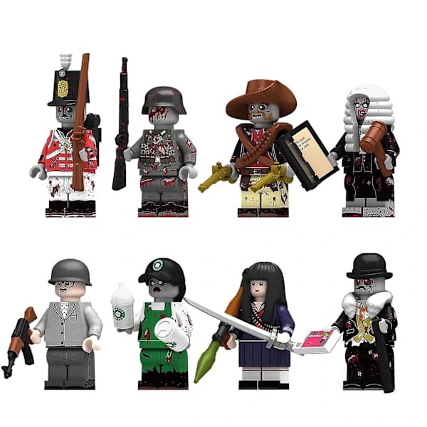 /NN/Halloween Zombie Byggeklods Figurlegetøj 8 stk.